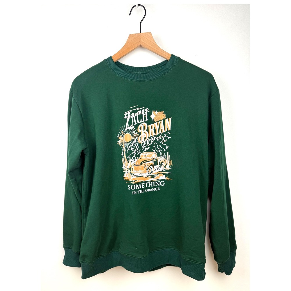 Zach Bryan Sweatshirt Large Something In The Orange Graphic Green‎
